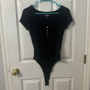 Hollister Black Fitted Bodysuit Top